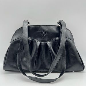 Patricia Nash Macellara Leather Oval Satchel in Black